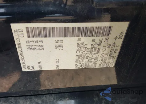 2012 Nissan Altima 2.5 S z USA, uszkodzony, nr VIN 1N4AL2AP0CN517136